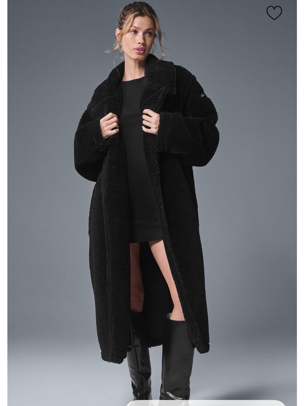 ALO Yoga Long Black Sherpa Trench